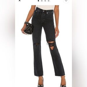 Agolde Lana distressed straight jeans in disorder size 25